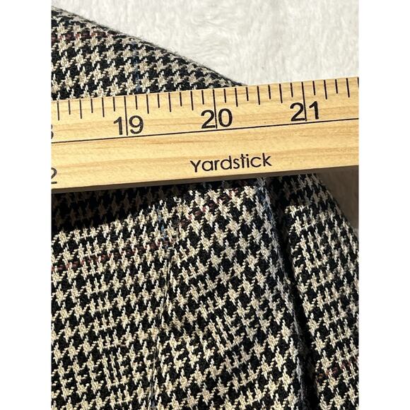 Stafford Mens 46R Black Beige Burgundy Houndstooth Plaid Blazer Sport Jacket - Picture 11 of 16